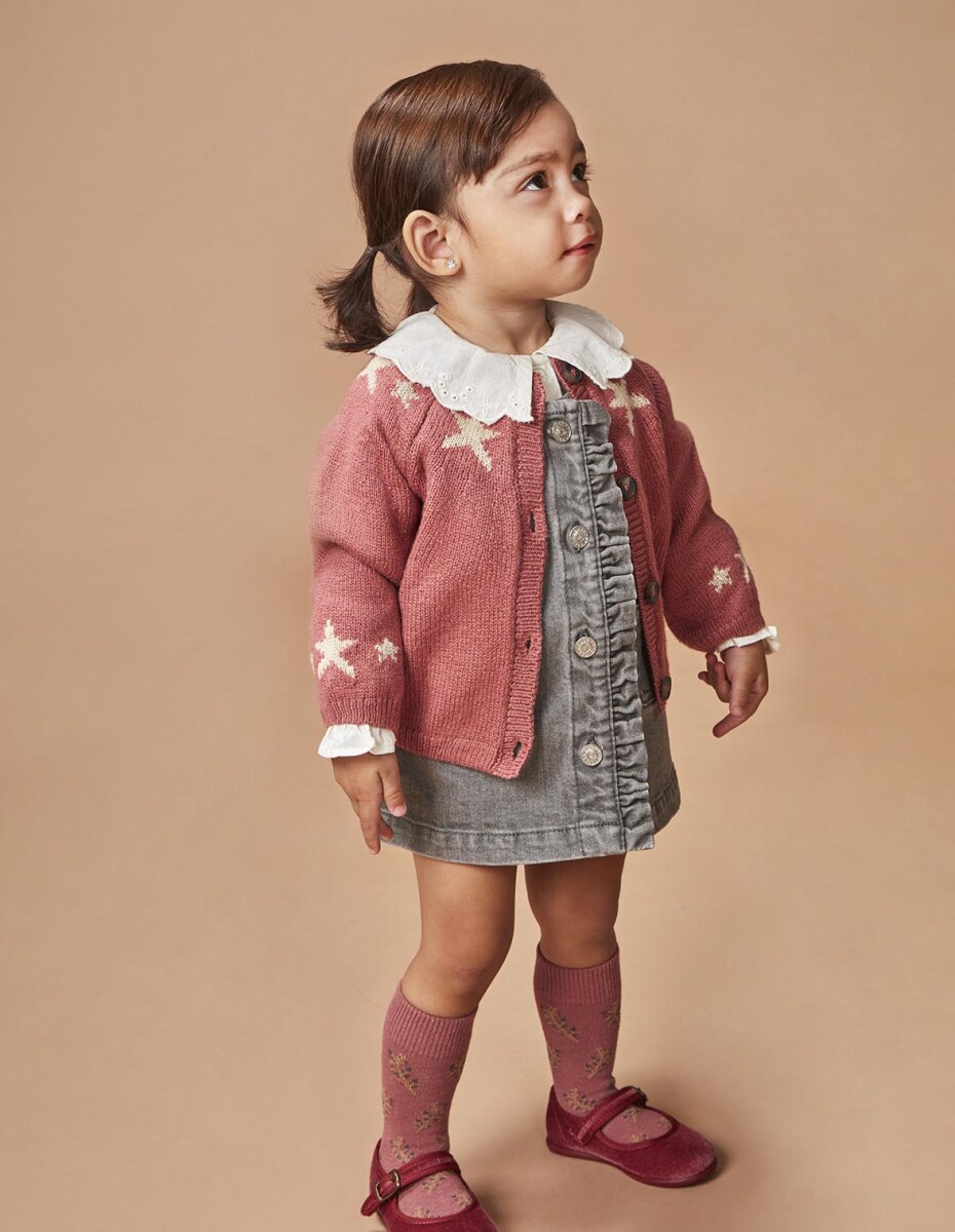 Chaqueta Con Estrellas - Cereza 