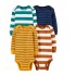 Set de Bodies Carters x4 Talle RN Strioed Mostaza