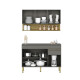 Modulos De Cocina Color Gris Incluye 2 Modulos Y Mesada FREIJO Y GRIS