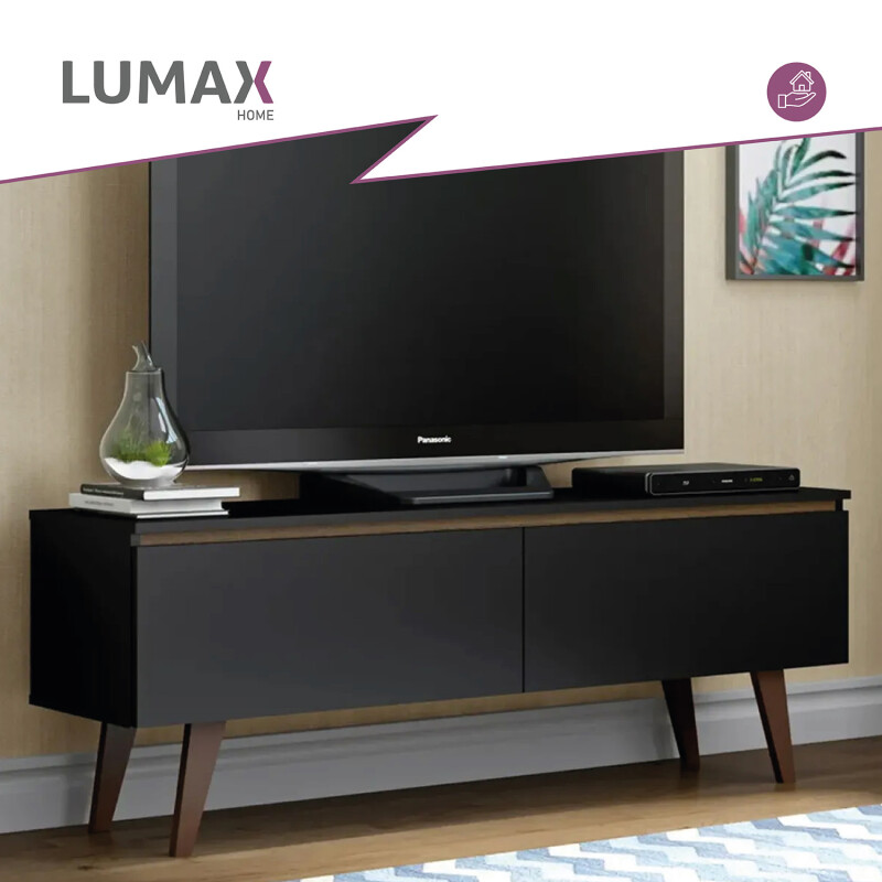 Rack para TV Lumax 2 puertas rustico 55 pulgadas Negro