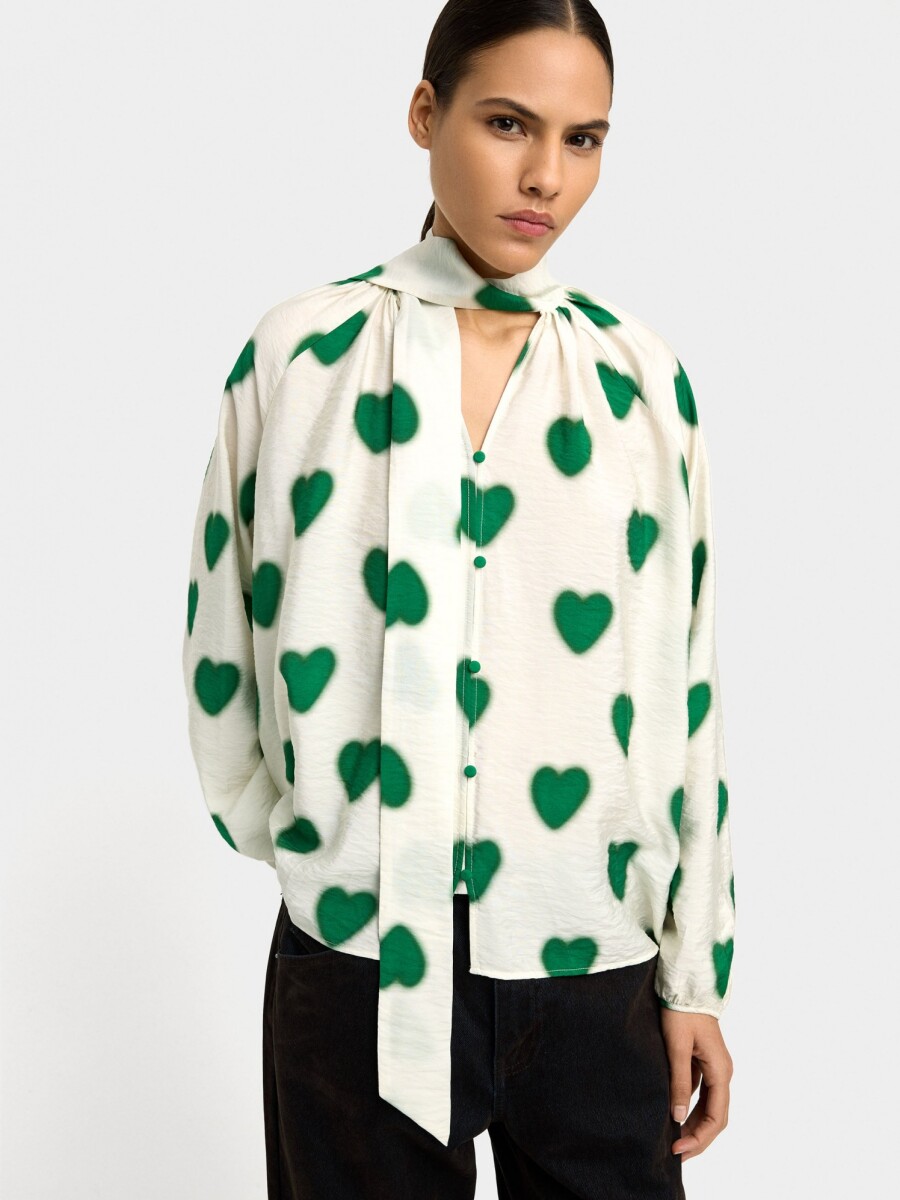 Blusa Con Corazones multicolor