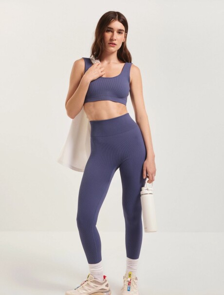 CALZA SPORT SIN COSTURA AZUL