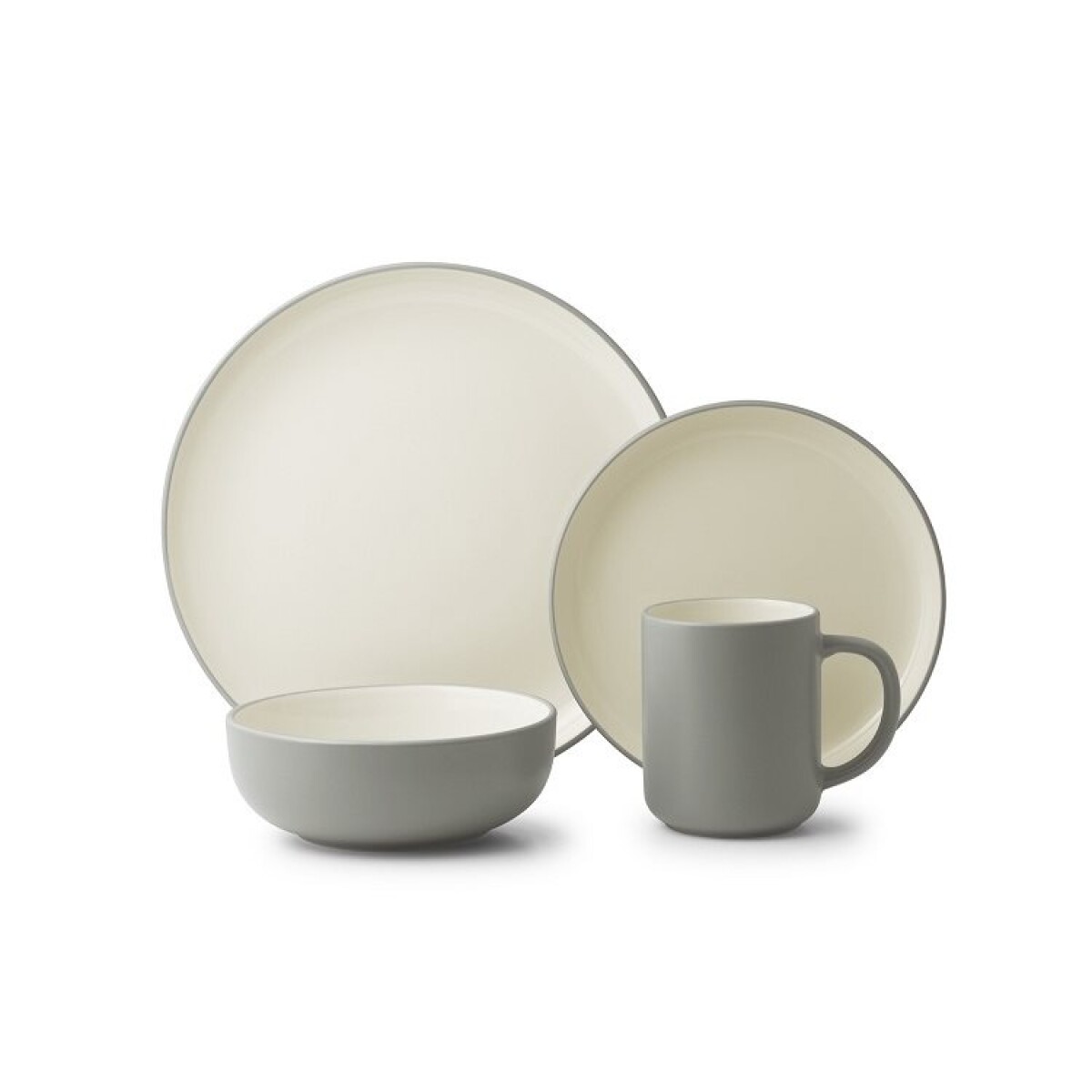 SET 16PZAS STONEWARE D27-20-10/400ML LOFT SLATE 