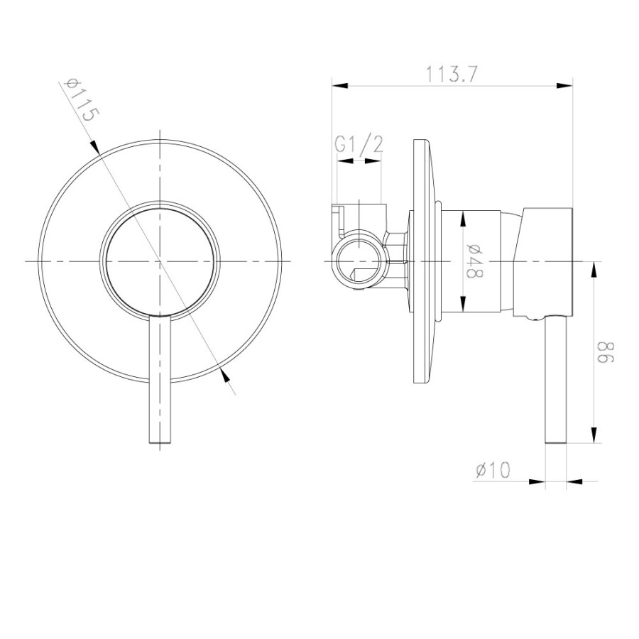 Grifería de Ducha Empotrada sin Transferencia Nickel Brush New Birillo. Grifería de Ducha Empotrada sin Transferencia Nickel Brush New Birillo.
