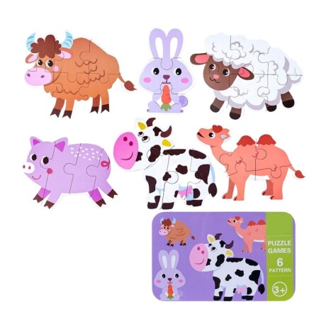 Puzzle En Lata De Animales Infantil ANIMALES-GRANJA