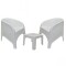 2 Sillones tucos + Mesa cuadrada BLANCO