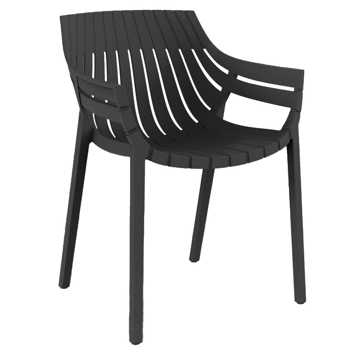 Silla Sillón Hilton Interior Exterior UV 150k Elegante - Negro 