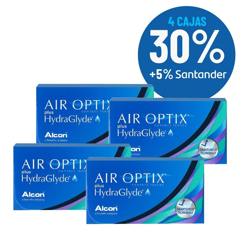 Set Air Optix Plus (hydraglyde) X4 Cajas Blanco