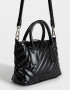 City Puffy Cartera City Efecto Craquelada - Negro