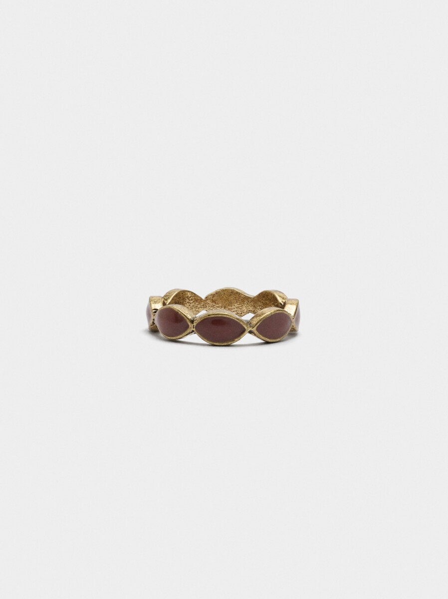 Anillo Con Esmalte - marron 