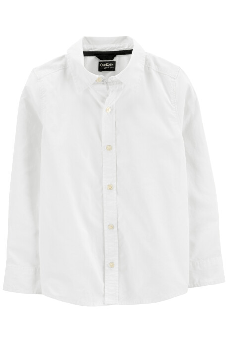 Camisa de algodón manga larga blanca 0