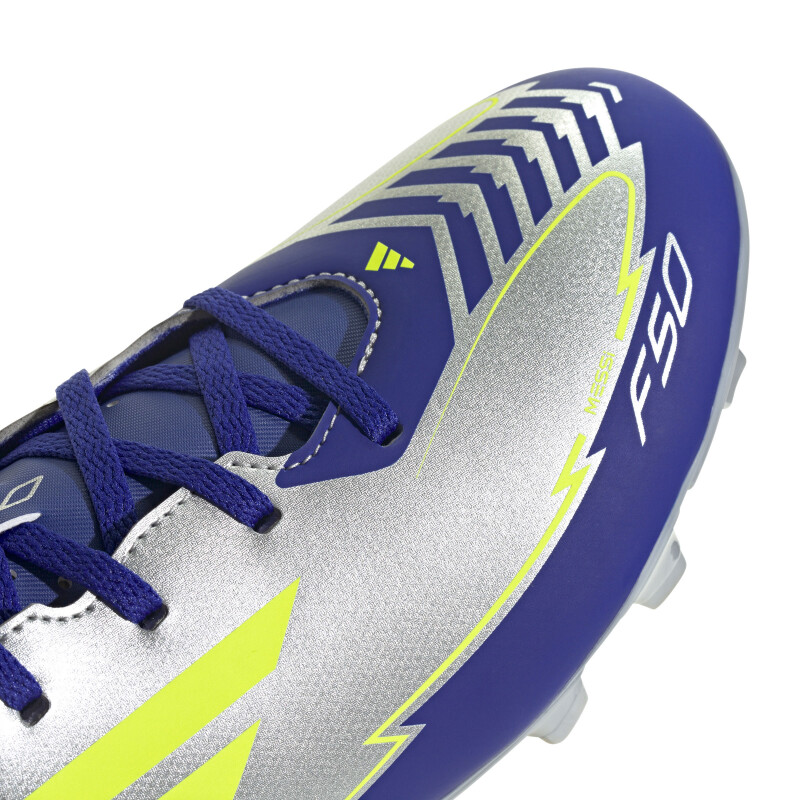 Championes Unisex Adidas Futbol 11 F50 Club FG Messi Plateado - Azul - Amarillo