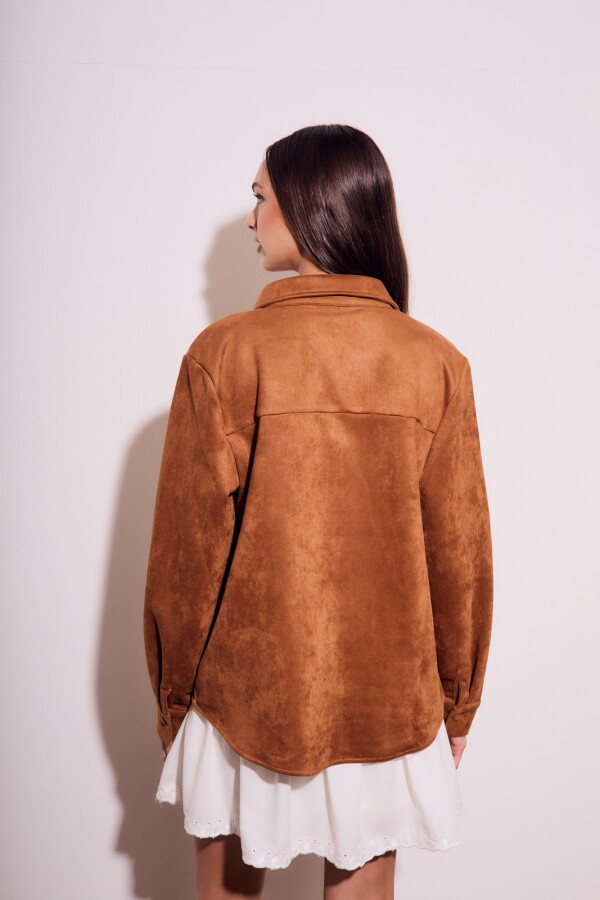 Camisa Gamuza Cuero Vegano Camel