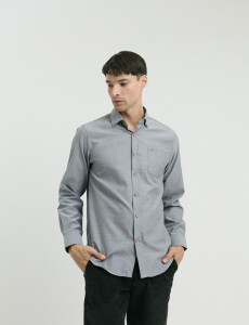 012487 CAMISA HARRINGTON LABEL Gris