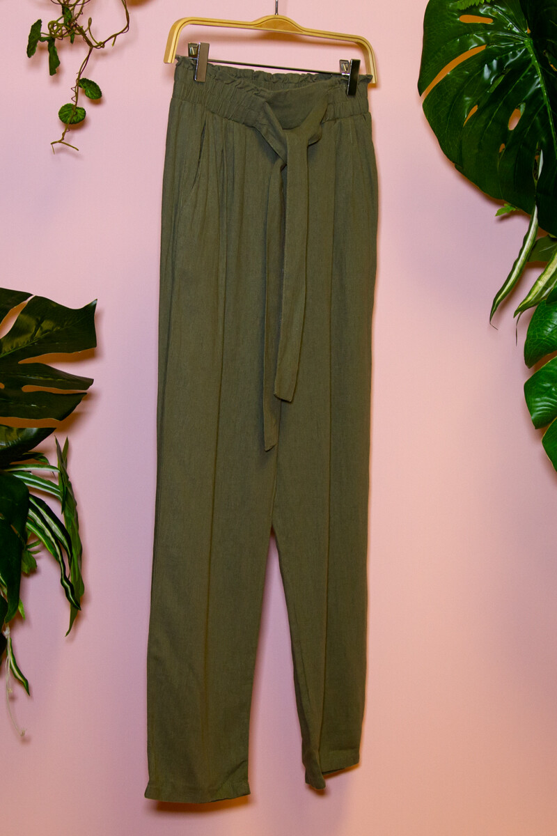 Pantalón de lino - Verde 