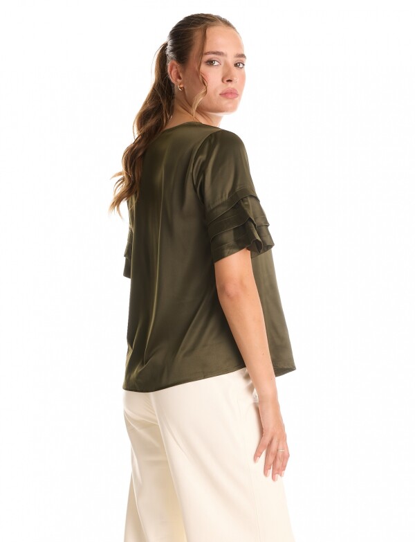 Blusa Saten Volados VERDE