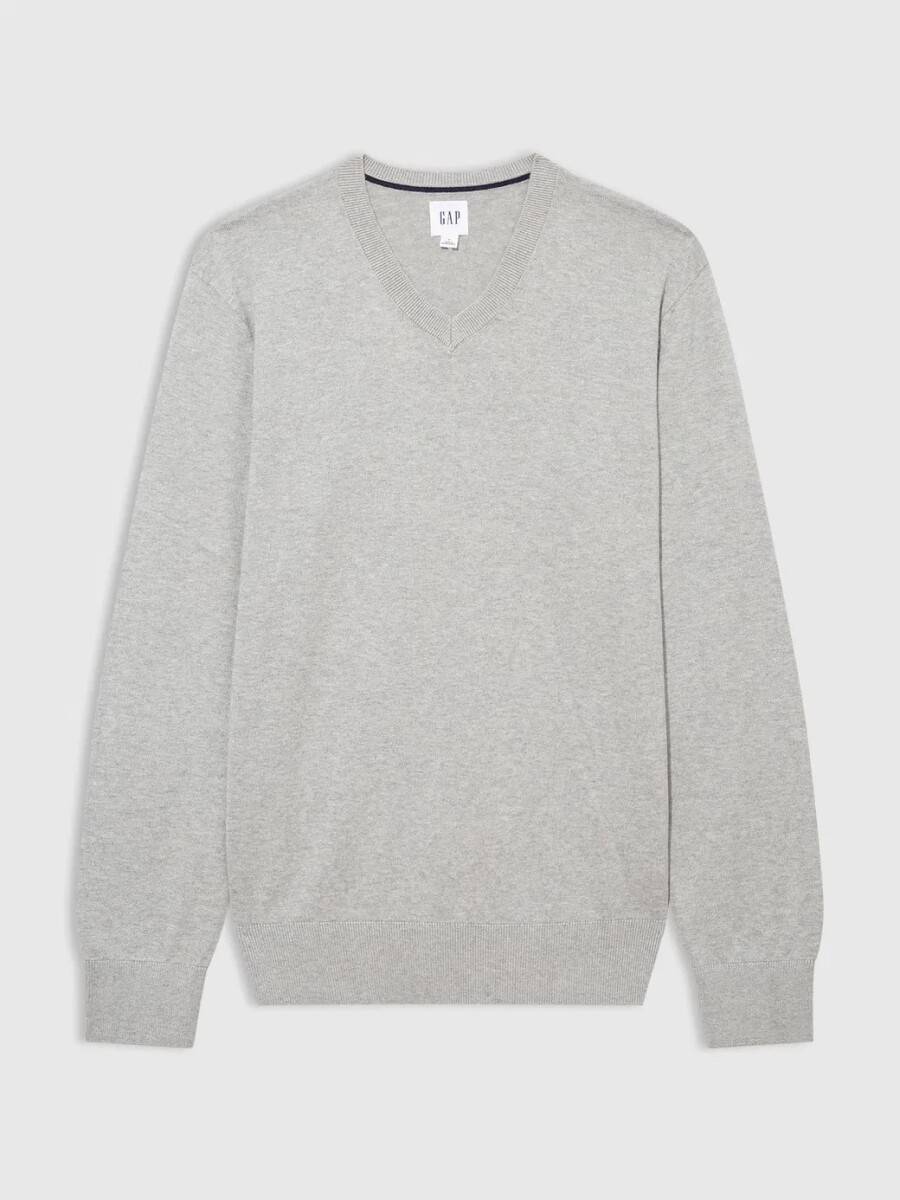 Buzo Algodòn Escote V Hombre - Heather Grey 