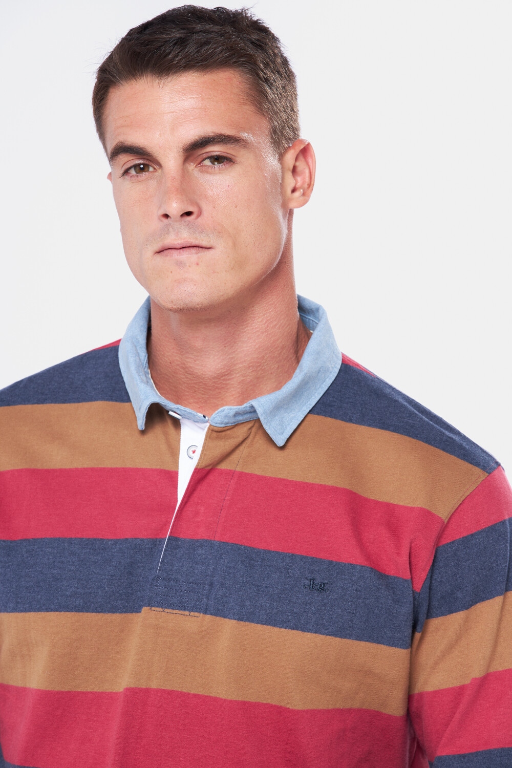 REMERA POLO RAYADA Ladrillo