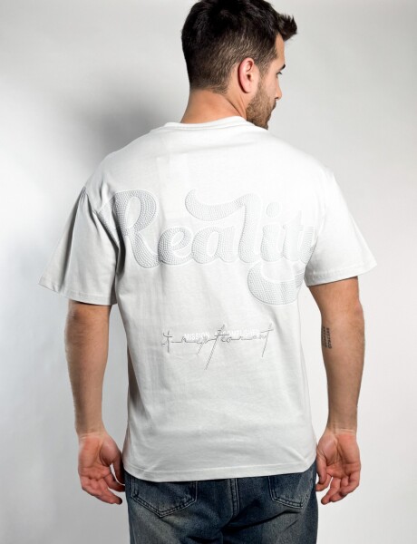 Remera oversize con estampa con relieve Bal Gris