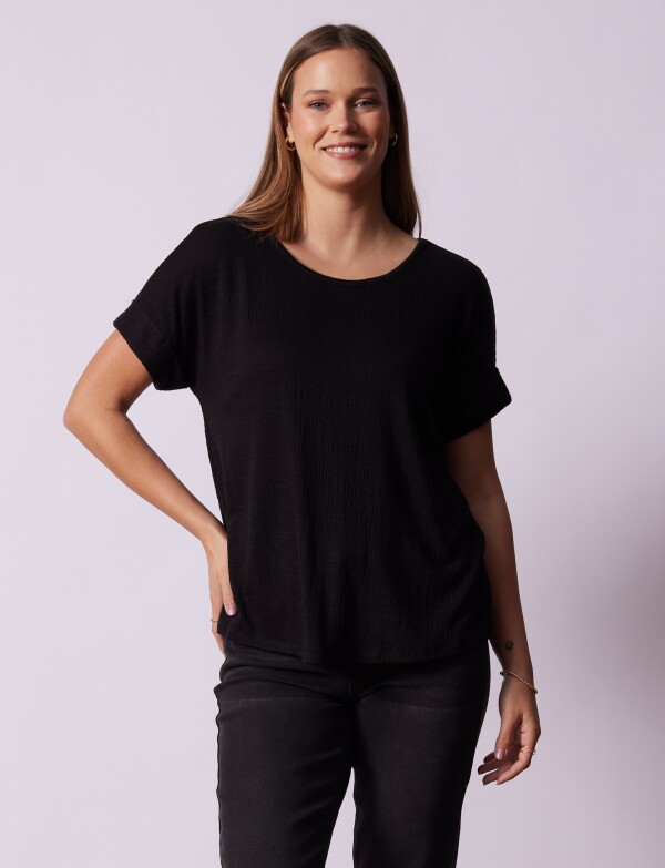 Remera Botones NEGRO