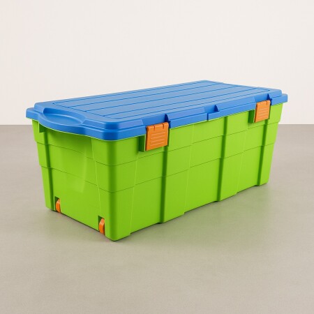 Caja baúl organizador 100 Litros Wenco - VERDE/CELESTE Caja baúl organizador 100 Litros Wenco - VERDE/CELESTE