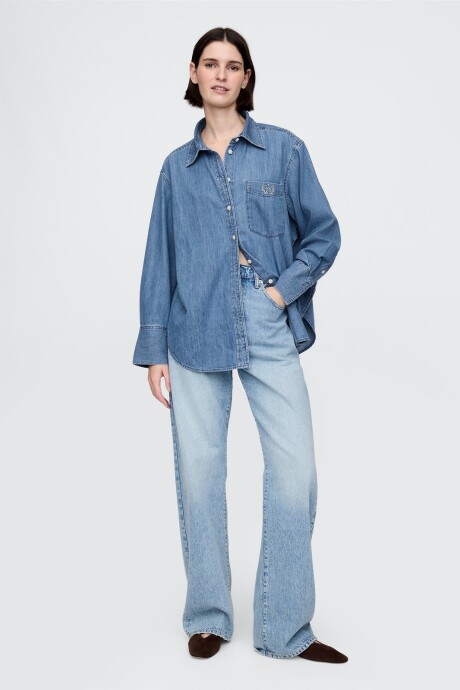 Camisa De Jean Mujer Blue Chambray