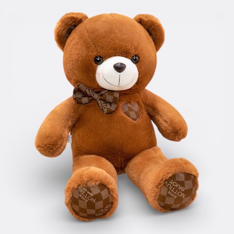 Oso de Peluche con Moño Chico Marrón Oscuro