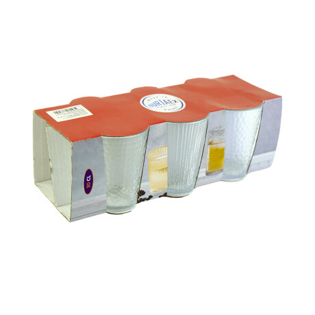 VASO VIDRIO X6PCS 290ML 6.8X9CM 794GR LABRADO DIF CAJA DISPLAY VASO VIDRIO X6PCS 290ML 6.8X9CM 794GR LABRADO DIF CAJA DISPLAY