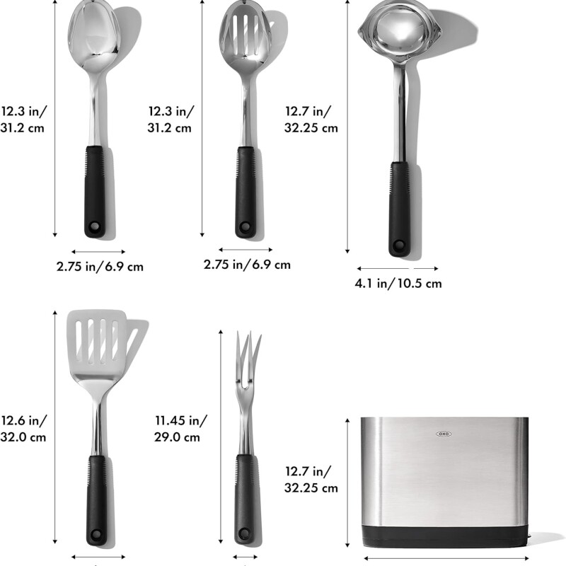 Set 5 Utensilios c/soporte Cocina Acero inoxidable Oxo Set 5 Utensilios c/soporte Cocina Acero inoxidable Oxo