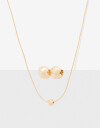 Bijouterie Set Metal Set De Aros Pasantes Y Collar Con Dije - Dorado