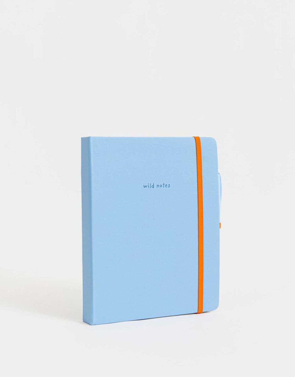 Set De Cuaderno A5 De Pu Con Lapicera Y Pizarra Borrable - Azul Celeste 