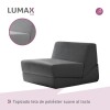 Sillón Sofá Plegable Lumax Modelo Lahti en caja Compactado Gris Oscuro
