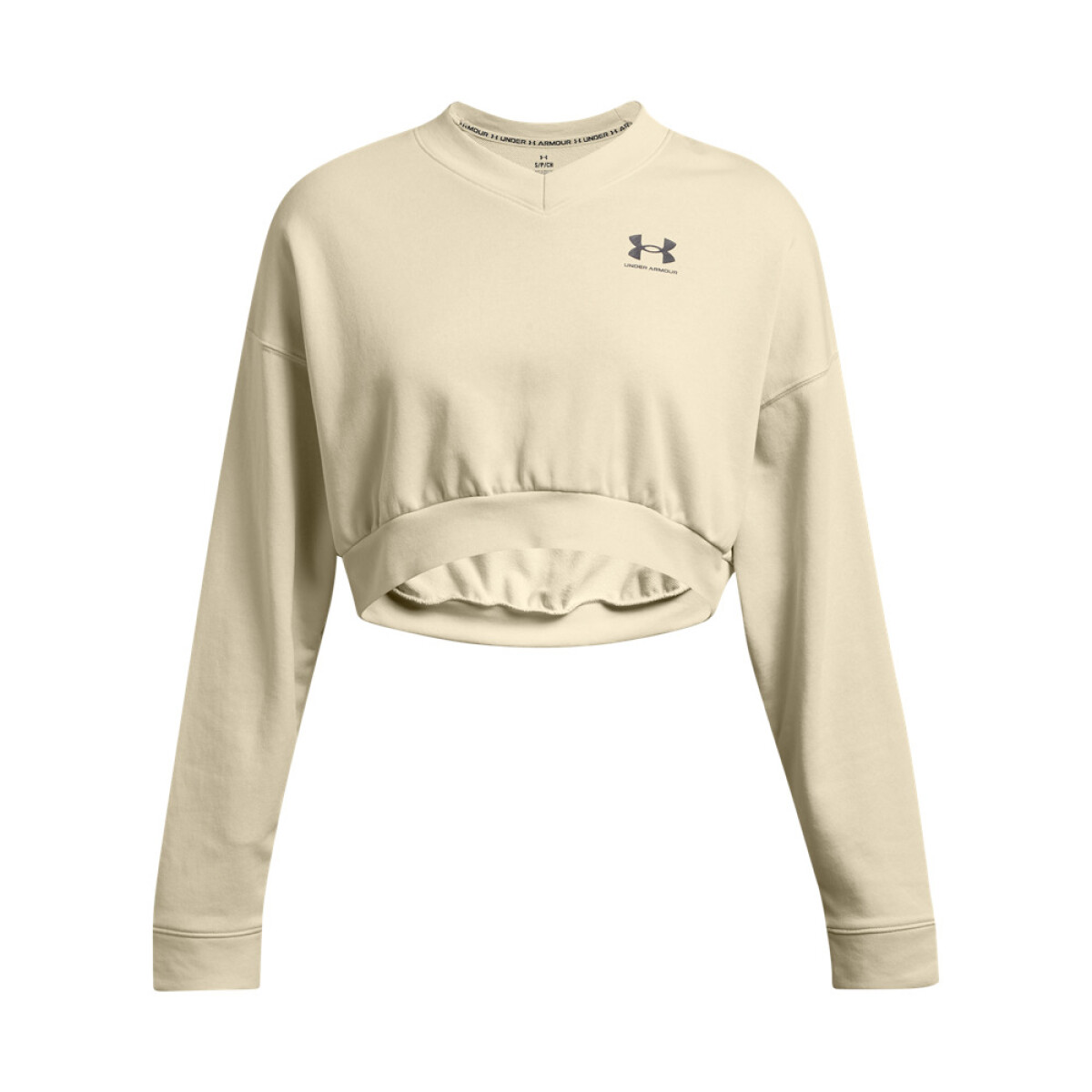 UA Rival Terry OS Crop Crw-BRN - BRN-273 