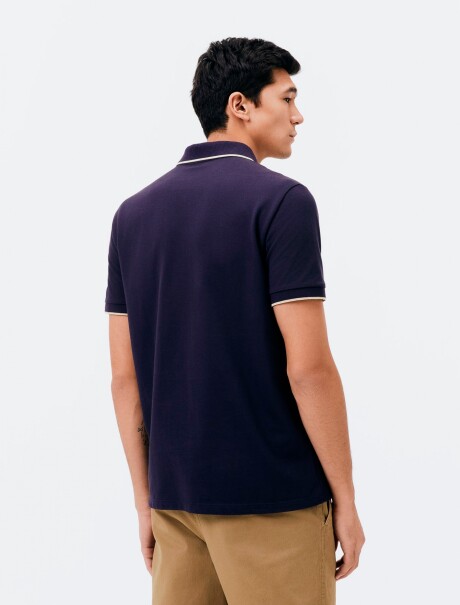 CAMISA DE CUELLO CON BORDADO AZUL OSCURO