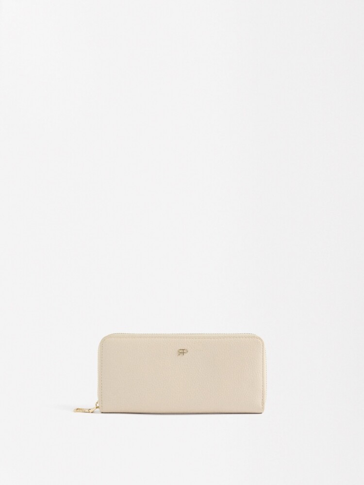 Monedero Con Cremallera beige