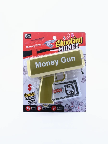 PISTOLA LANZA BILLETES DORADO