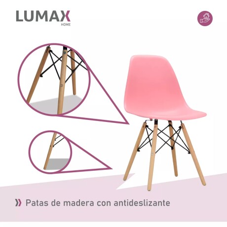 Silla De Comedor Eames Pack 2 Unidades Varios Colores Lumax Rosa