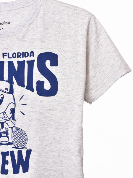 REMERA OVER CREW GRIS MELANGE M