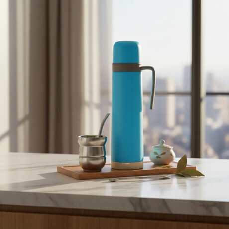 Set Matero Termo 750ml +mate lavable 140ml +bombilla regalo Plateado