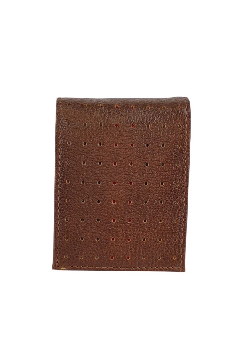 Billetera con de talle de tapa calada y vista de color Marron