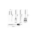 SET UTENSILIOS DE PARRILLA ACERO INOX. X 5 PIEZAS PLATEADO