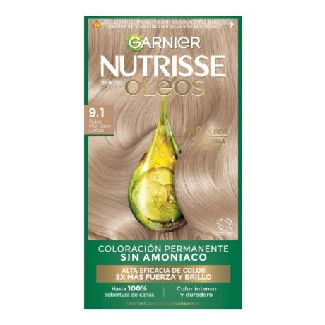 Garnier Nutrisse oleos Sin amoníaco 9.1 Rubio Muy Claro cenizo
