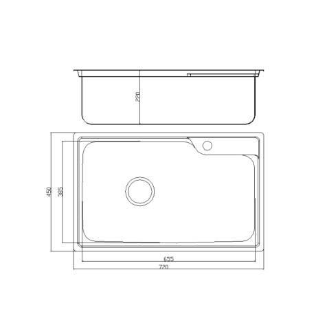 PILETA DE COCINA BRILLO DGC 72X45X20CM 000