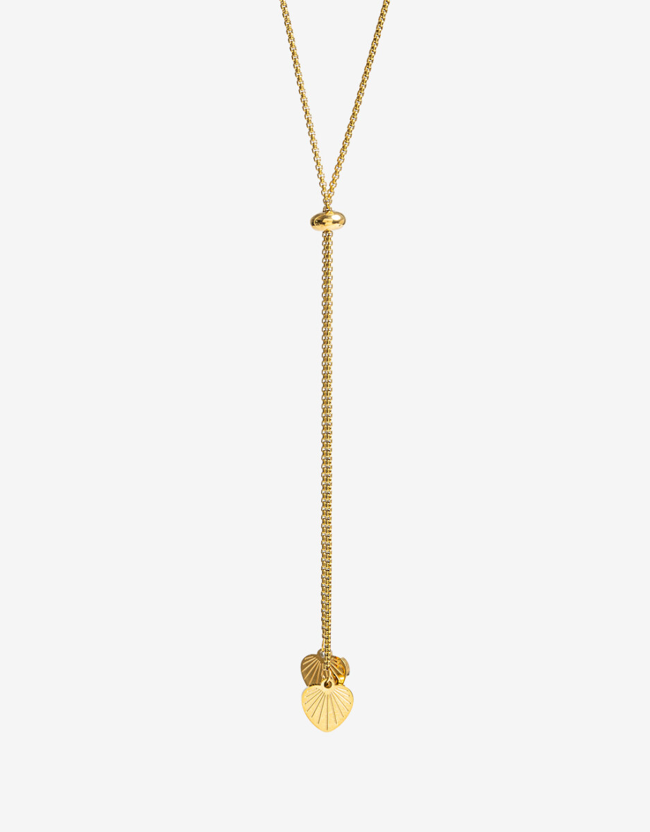 Collar De Acero Dorado Con Dije 
