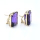 Caravanas clips en oro 14k con amatistas 0,30 ct aprox. Caravanas clips en oro 14k con amatistas 0,30 ct aprox.