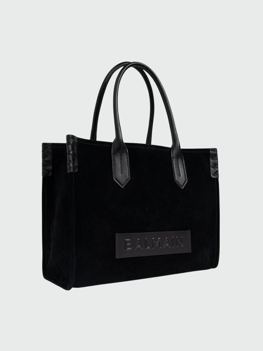 BALMAIN - B-ARMY SHOPPER SMALL-SUEDE TOTE BAG 