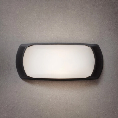 Aplique LED rectangular negro IP66 E27 FRANCY 2A1 FL0389