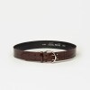 Cinturon Indie en cuero grabado big Croco Marron