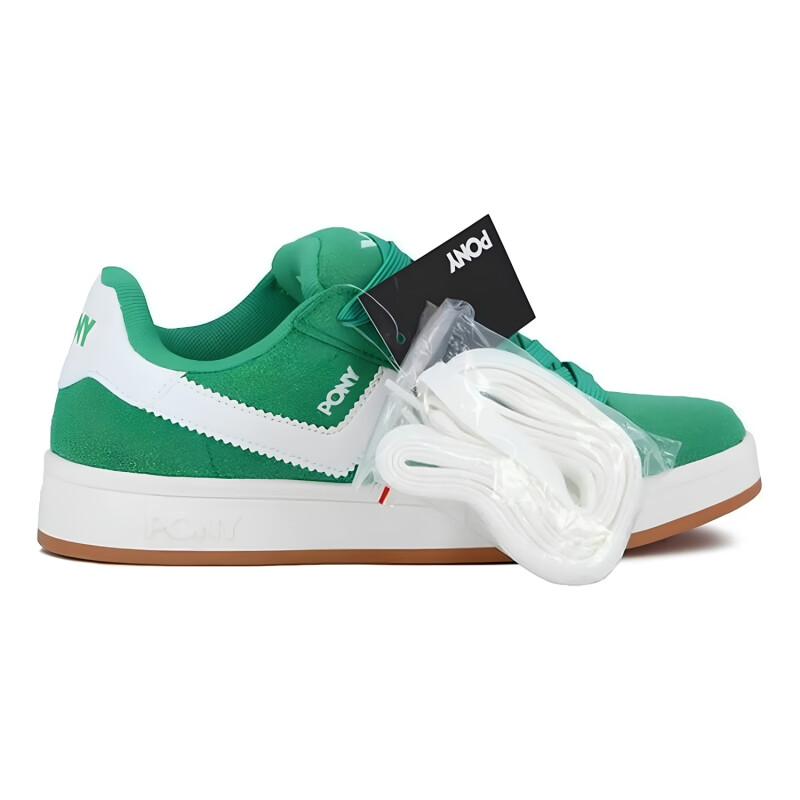 Championes Pony Lifestyle Square Gamuza Unx Verde-Blanco