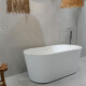 BAÑERA SIMPLE ACRILICO BLANCO AUTOPORTANTE CON DESAGÜE BLANCO